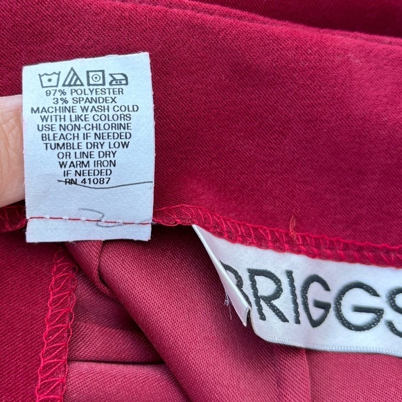 Vtg Briggs New York Long Straight Pencil Skirt 14 Merlot Red Back Slit Made USA - Picture 6 of 7